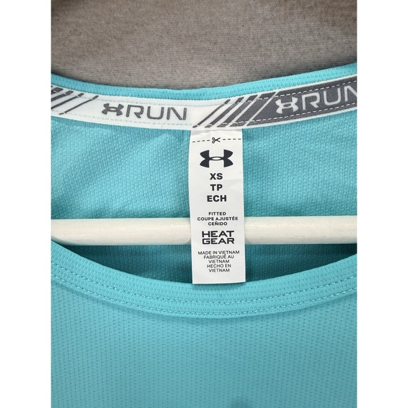 Under Armour Women's Sz XS Teal Blue Coolswitch Run Elbow Short Sleeve Top NWT - Picture 3 of 9